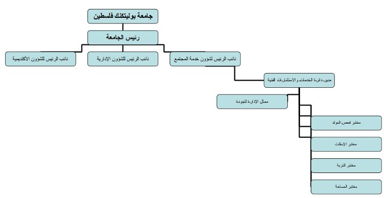 هيكلية دائرة الخدمات والاستشارات الفنية والهندسية والمواصفات وخدمة المجتمع