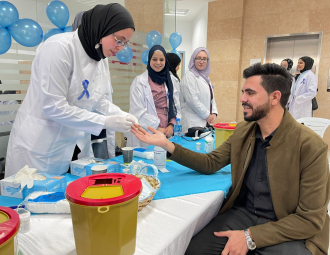 Palestine Polytechnic University (PPU) - كلية الطب وعلوم الصحة بجامعة بوليتكنك فلسطين تنظم فعّاليات "نوفمبر الأزرق" اليوم التوعوي الصحي لمرض السكري وسرطان القولون