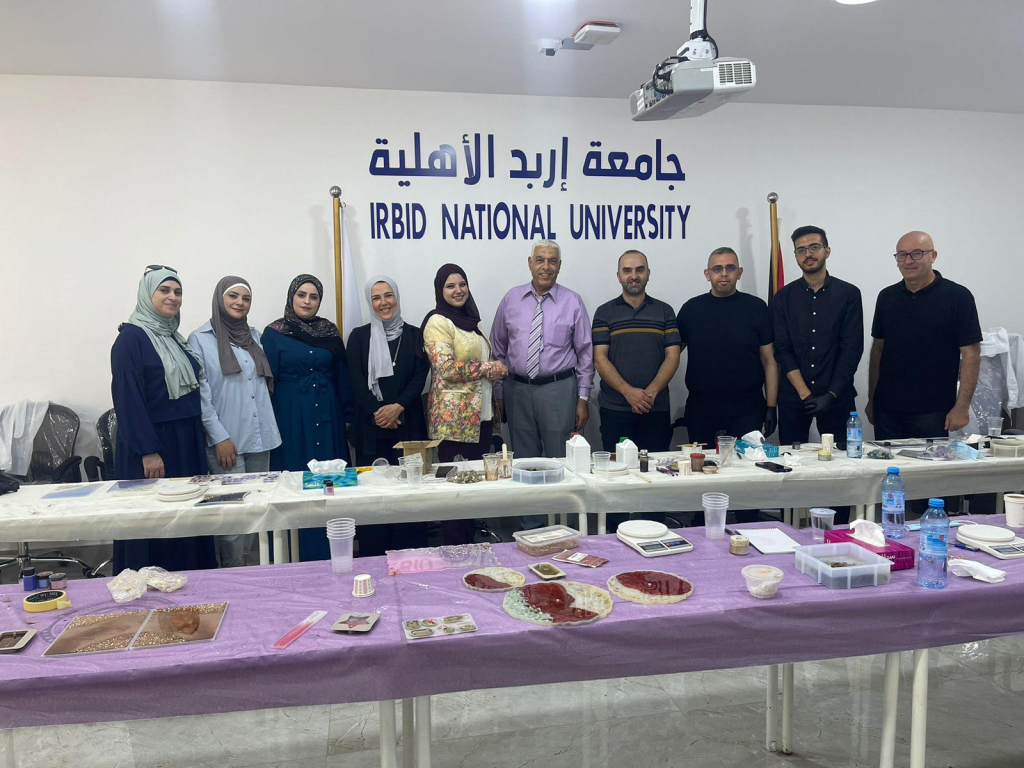 Palestine Polytechnic University (PPU) - وفد من جامعة بوليتكنك فلسطين يختتم مشاركته في ورشة عمل تدريبية في مجال فنون الريزن ضمن مشروع  “GREENING-IE” بجامعة اربد الاهلية