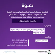 Palestine Polytechnic University (PPU) - دعوة لحضور مناقشة رسالة الماجستير للطالبة مادلين منير عوض