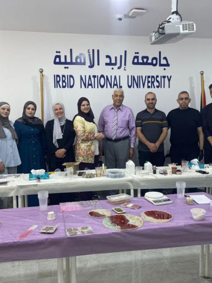 Palestine Polytechnic University (PPU) - وفد من جامعة بوليتكنك فلسطين يختتم مشاركته في ورشة عمل تدريبية في مجال فنون الريزن ضمن مشروع  “GREENING-IE” بجامعة اربد الاهلية